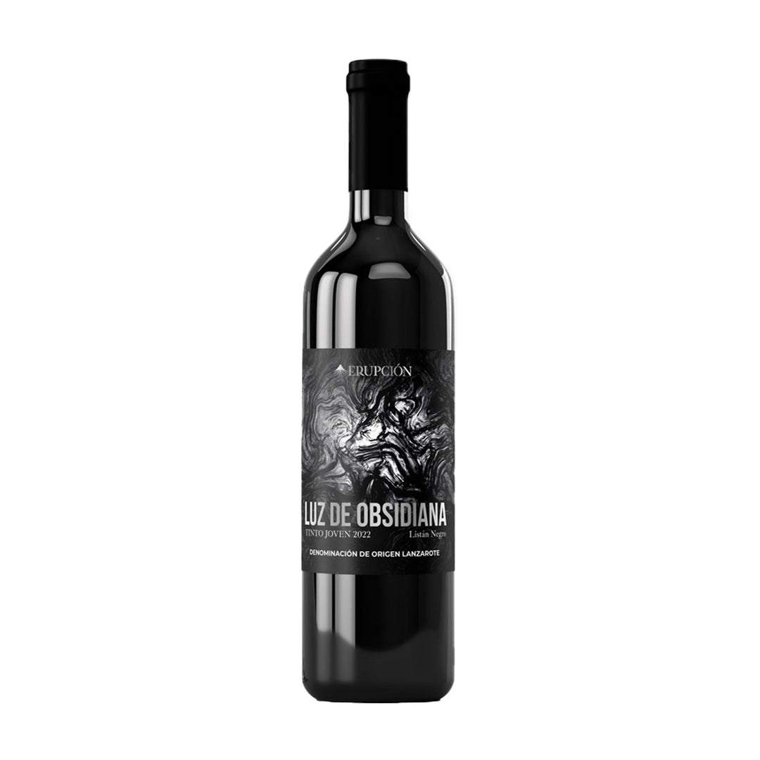 Erupción Luz de Obsidiana Red Wine Bottle