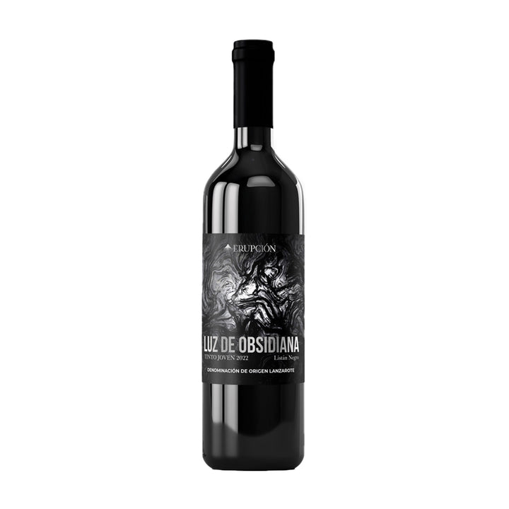 Erupción Luz de Obsidiana Red Wine Bottle