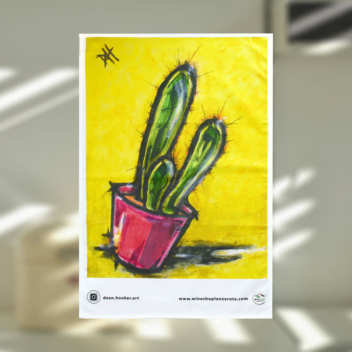 Tea Towel | Yellow Cactus by Dean Hooker