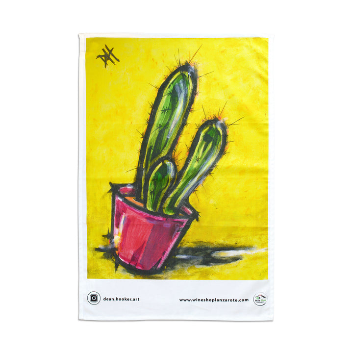 Tea Towel | Yellow Cactus by Dean Hooker